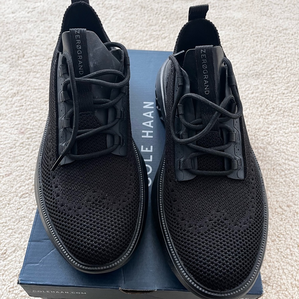 NIB Cole Haan Black Knit Sneakers with Modern Design